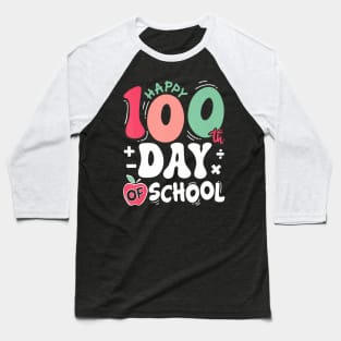 Happy 100 Days of School Teacher 100th Day of School Baseball T-Shirt
